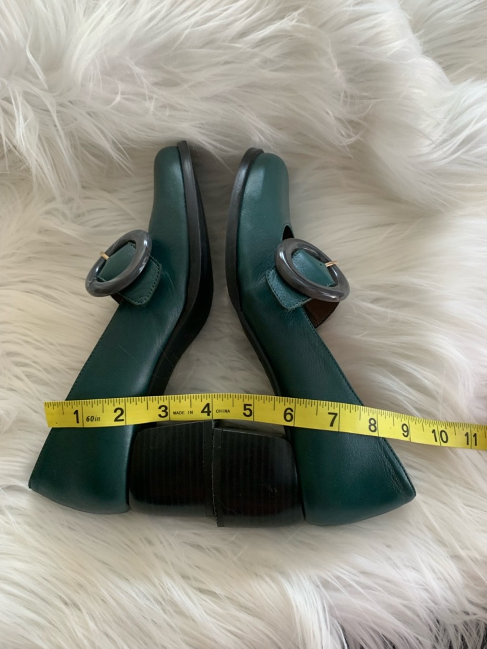 DNA footwear “Mary Jane” deep green leather block heel shoes Size 39 VVGUC - Picture 14 of 16